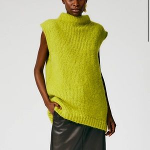 NWOT Tibi Claude Mohair Cocoon Funnelneck Vest